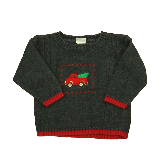 Perfectly Dressed Gray | Red Truck Sweater 12 Months 