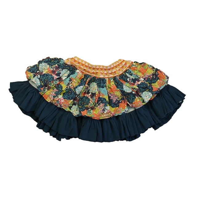 Persnickety Coral | Teal Floral Skirt 3T 