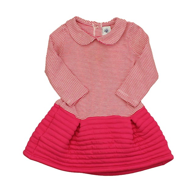 Petit Bateau Pink | White | Stripes Dress 12 Months 