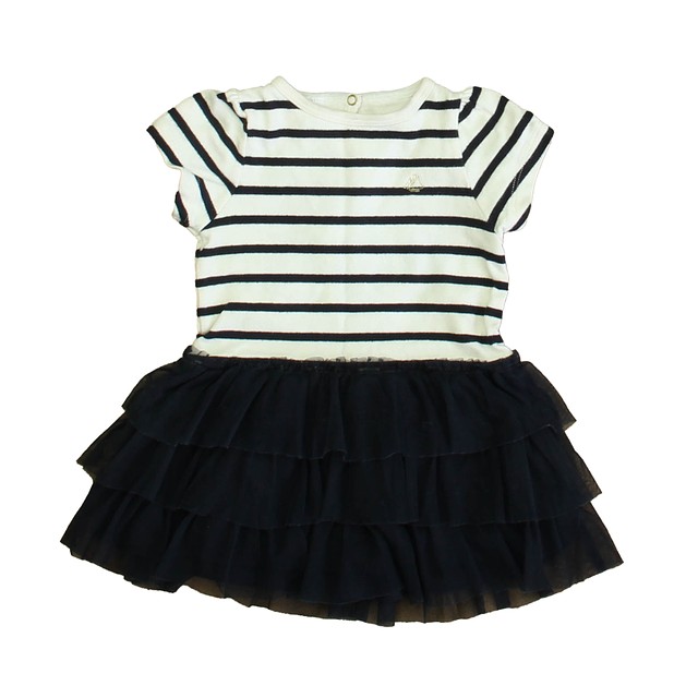 Petit Bateau White | Navy Stripe Dress 18 Months 