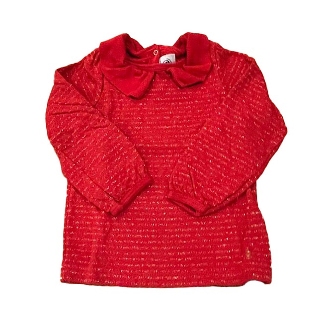 Petit Bateau Red | Gold Long Sleeve T-Shirt 3T 