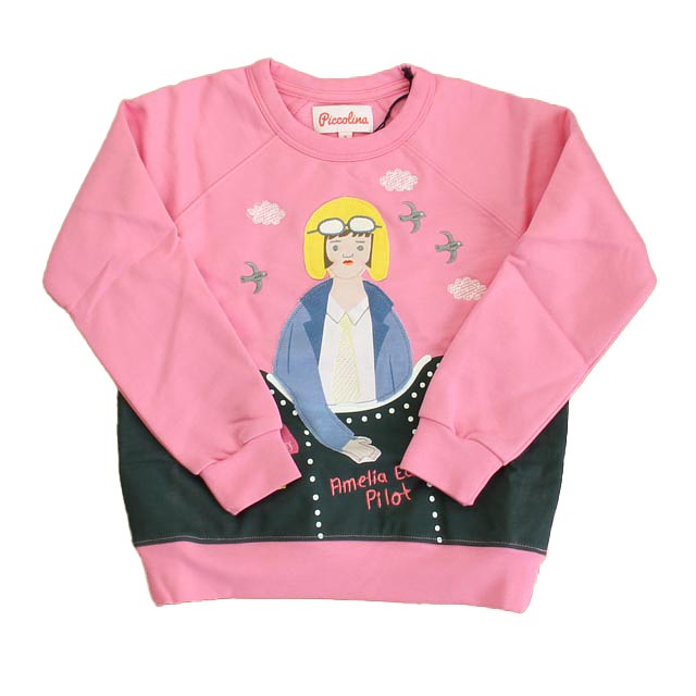 Piccolina Pink Trailblazer | Amelia Earhart Sweatshirt 2-5T 