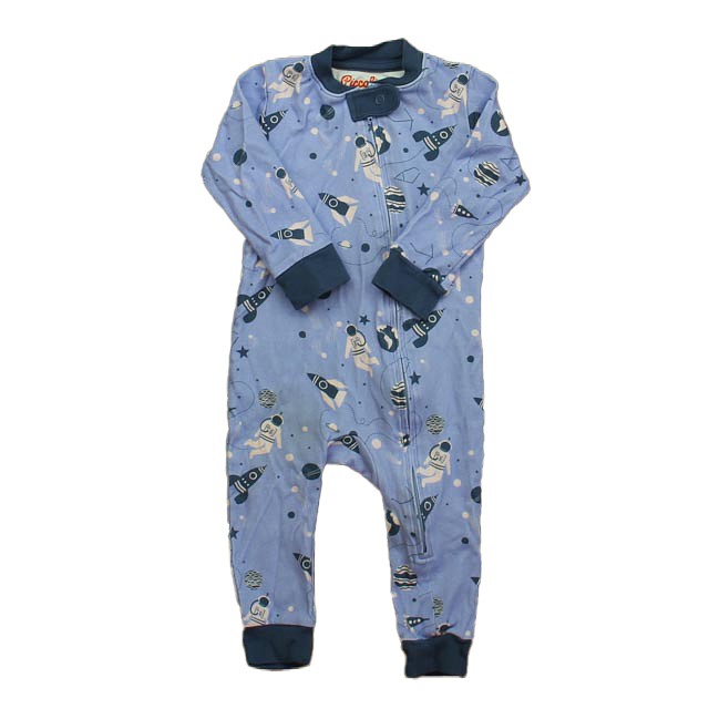 Piccolina Blue Astronauts 1-piece Non-footed Pajamas 6-12 Months 