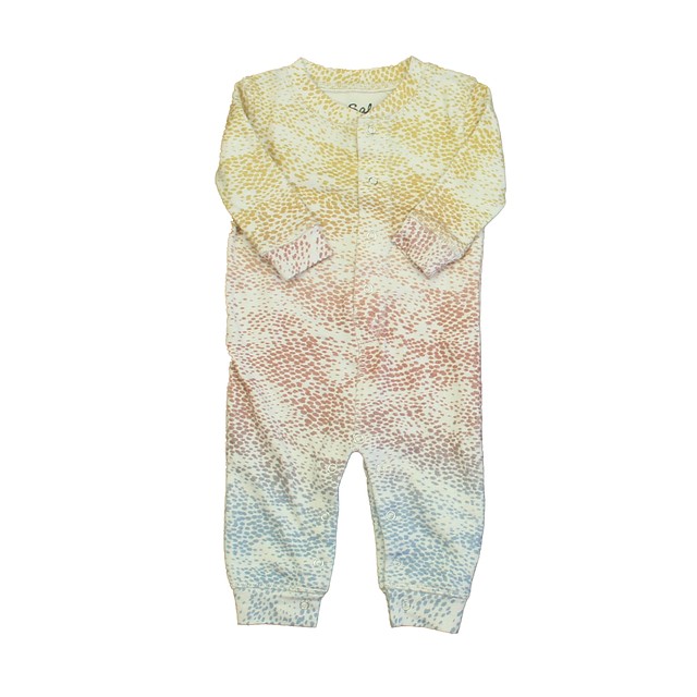 P.J. Salvage Yellow | Blue Speckle 1-piece Non-footed Pajamas 3-6 Months 