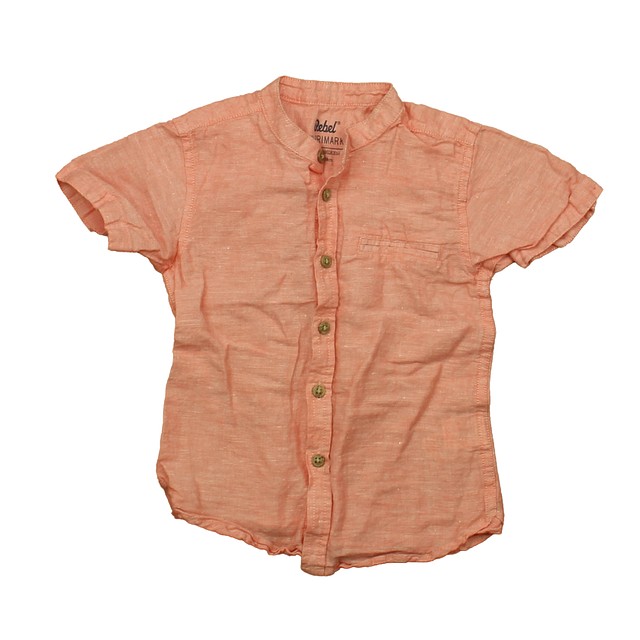 Primark Coral Button Down Short Sleeve 2-3T 