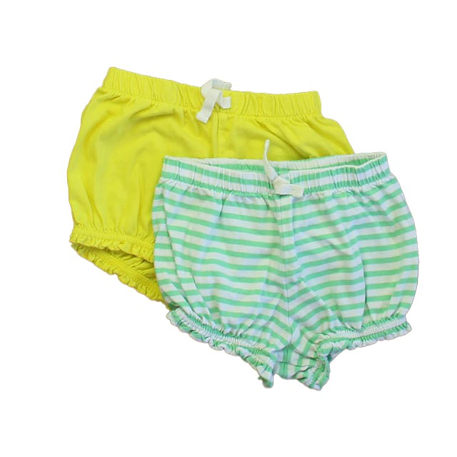 Primary.com Set of 2 Yellow | Green Stripe Shorts 18-24 Months 