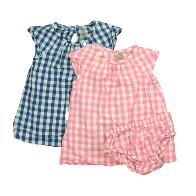 Primary.com Set of 2 Pink | Blue Check Dress 6-12 Months 