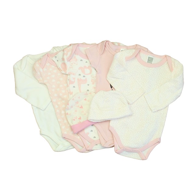 PS by the Peanutshell Set of 5 White | Pink Onesie 0-3 Months 