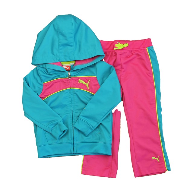 Puma 2-pieces Pink | Turquoise Track Suit 24 Months 