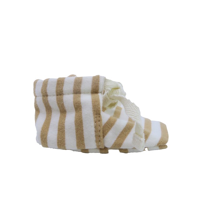 Quincy Mae Ivory Stripe Booties 0-3 Months 