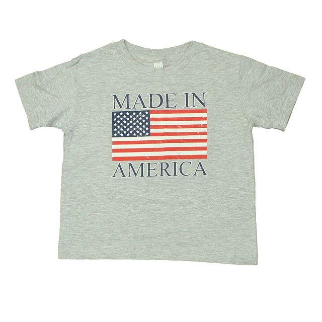 Rabbit Skins Grey | American Flag T-Shirt 3T 
