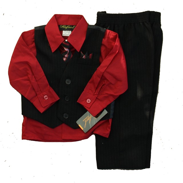 Rafael 4-pieces Red | Black Special Occasion Outfit 18 Months 