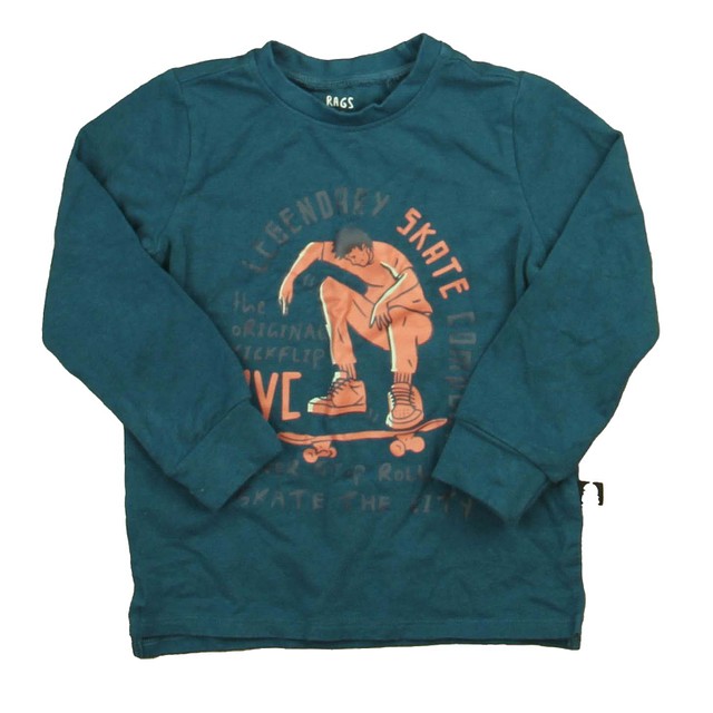 Rags Green Skater Long Sleeve T-Shirt 2T 