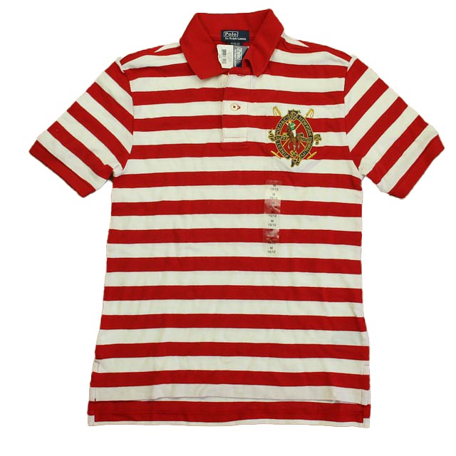 Ralph Lauren Red Stripe Polo Shirt 10-12 Years 