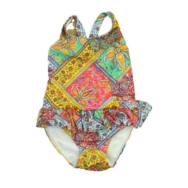 Ralph Lauren Yellow | Green | Pink Paisley 1-piece Swimsuit 18 Months 