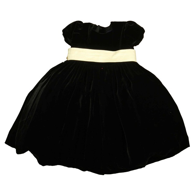 Ralph Lauren Black Velour | Ivory Silk Dress 2T 