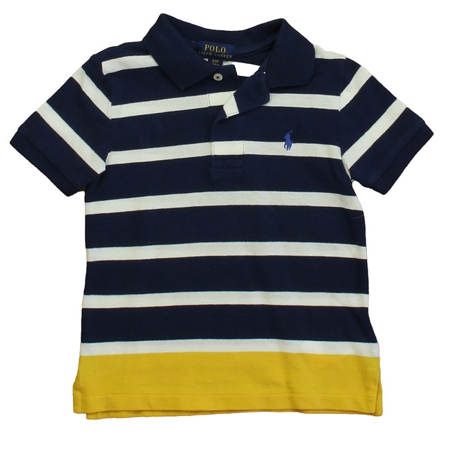 Ralph Lauren Navy Stripe Polo Shirt 3T 
