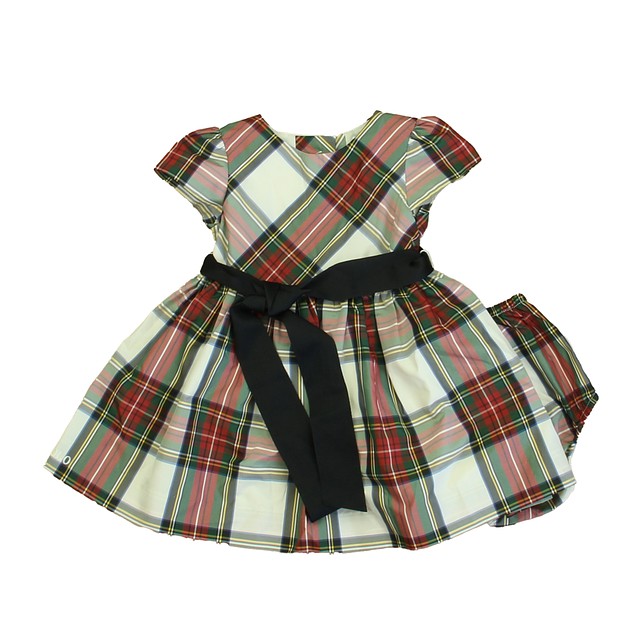 Ralph Lauren 2-pieces Ivory | Red | Green Plaid Special Occasion Dress 6 Months 