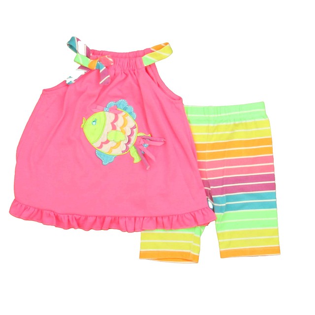 Rare Editions 2-pieces Pink | Green | Blue Fish Apparel Sets 18 Months 