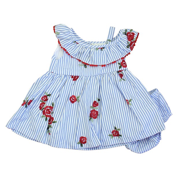Rare Editions 2-pieces Blue | White | Red Dress 6-9 Months 