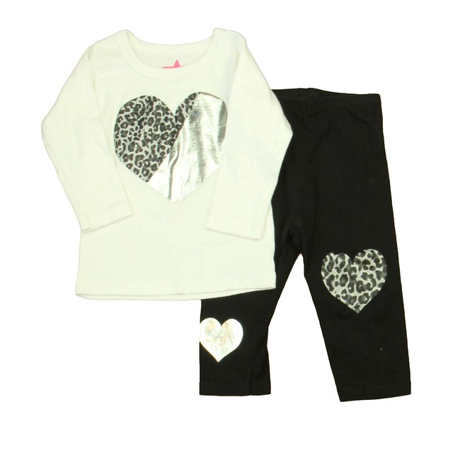 rock - n. -Beauty 2-pieces White | Black | Silver Stars Apparel Sets 6-12 Months 