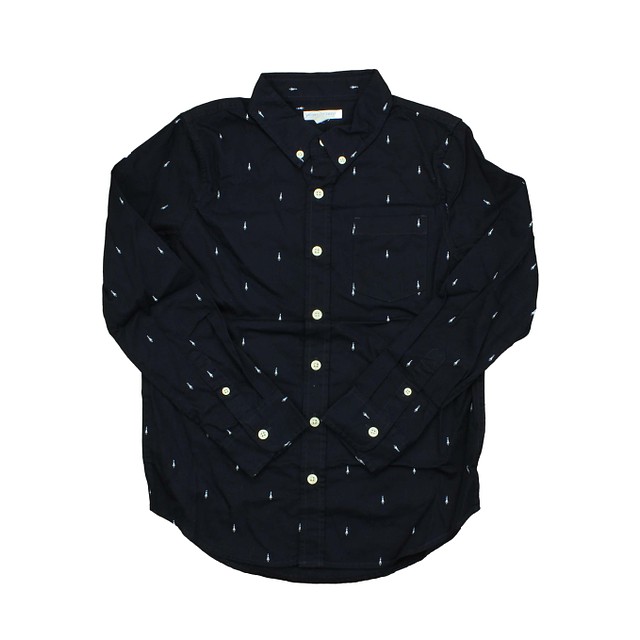 Rockets Of Awesome Navy Button Down Long Sleeve 10-12 Years 