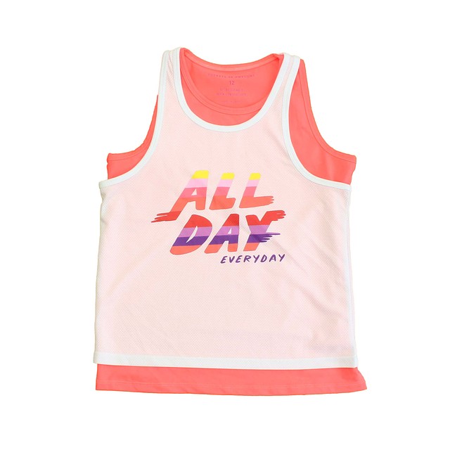 Rockets Of Awesome Coral | White | All Day Everyday Athletic Top 12 Years 