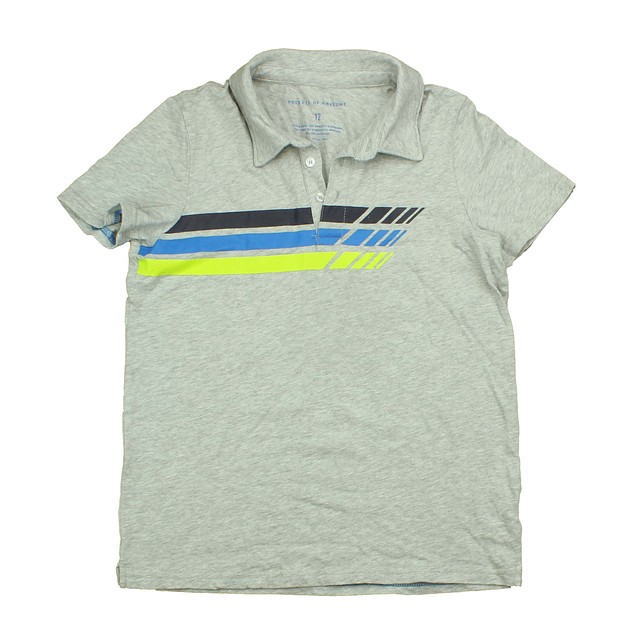 Rockets Of Awesome Grey | Black | Blue | Yellow Polo Shirt 12 Years 
