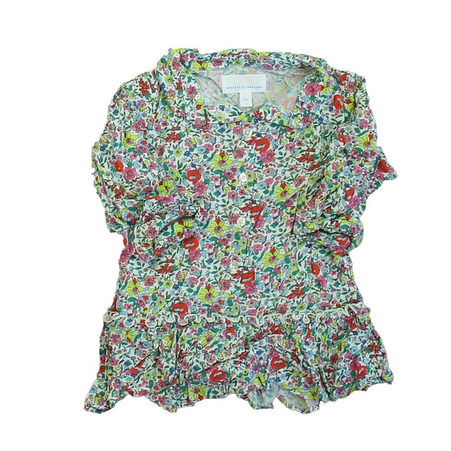 Rockets Of Awesome Floral Button Down Long Sleeve 2T 