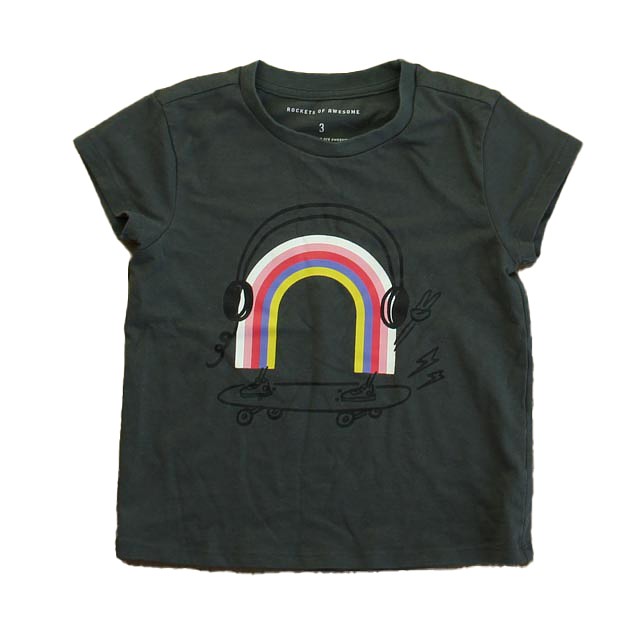 Rockets Of Awesome Gray Rainbow T-Shirt 3T 