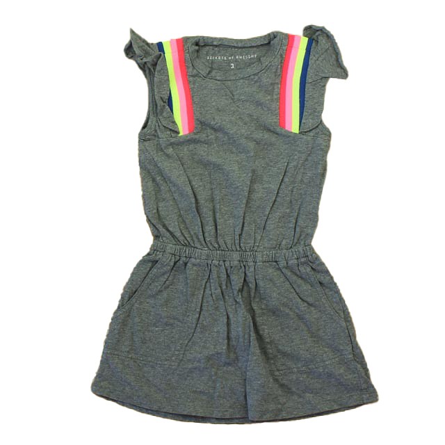 Rockets Of Awesome Grey | Stripes Dress 3T 