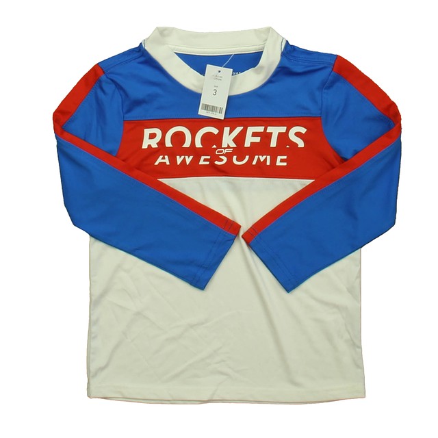 Rockets Of Awesome White | Blue | Red Athletic Top 3T 