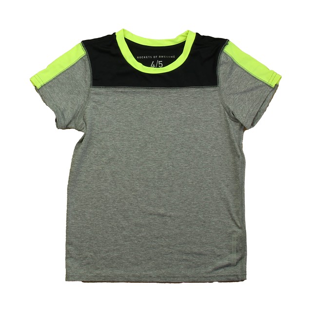 Rockets Of Awesome Gray | Black | Neon Yellow T-Shirt 4-5 Years 