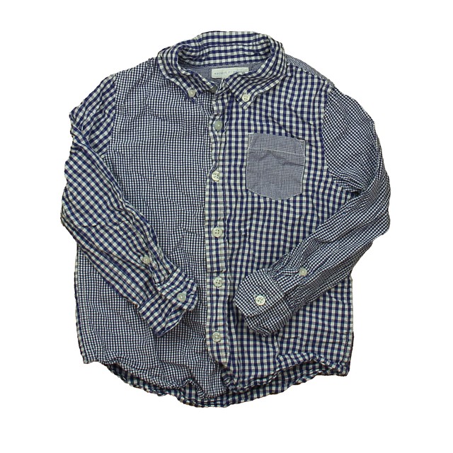 Rockets of Awesome Blue Plaid Button Down Long Sleeve 4-5T 