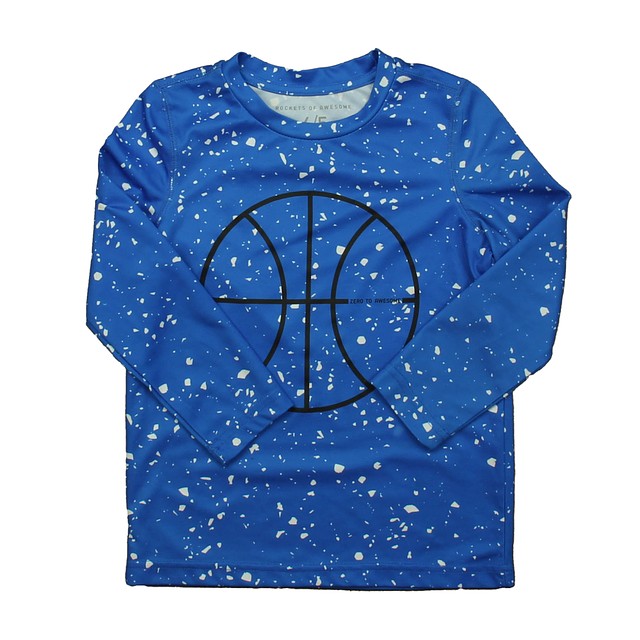 Rockets Of Awesome Blue | White | Basketball Long Sleeve T-Shirt 4-5T 