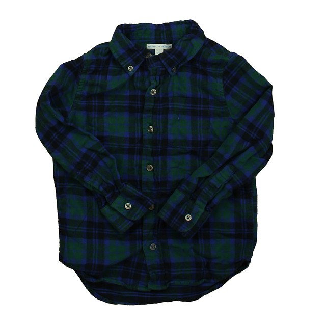 Rockets Of Awesome Blue | Green | Plaid Button Down Long Sleeve 5T 