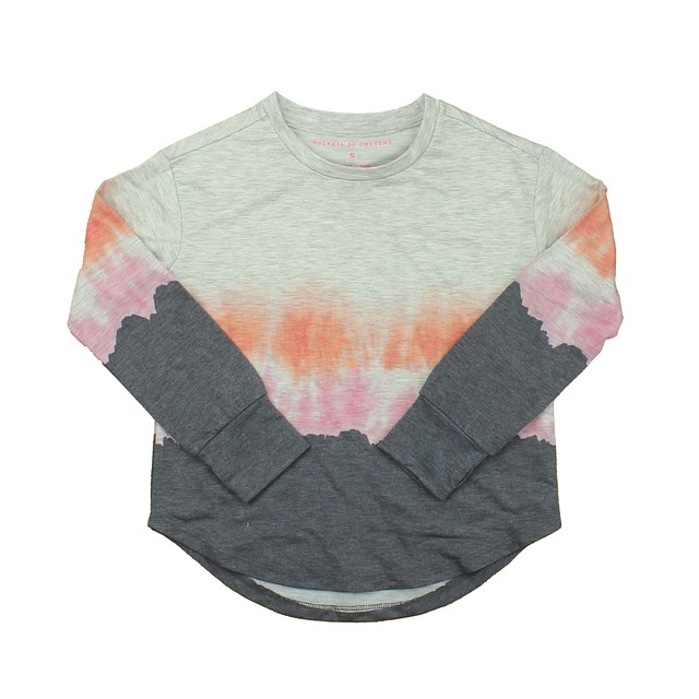 Rockets Of Awesome Gray | Orange | Pink Long Sleeve T-Shirt 5T 