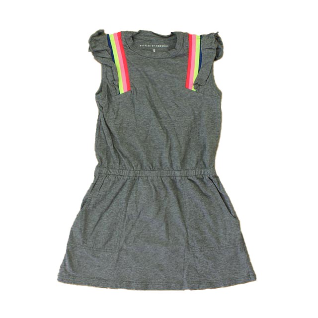Rockets Of Awesome Grey | Multi | Stripes Dress 5T 