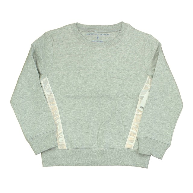 Rockets Of Awesome Grey | Reflective | Stripe Sweatshirt 5T 