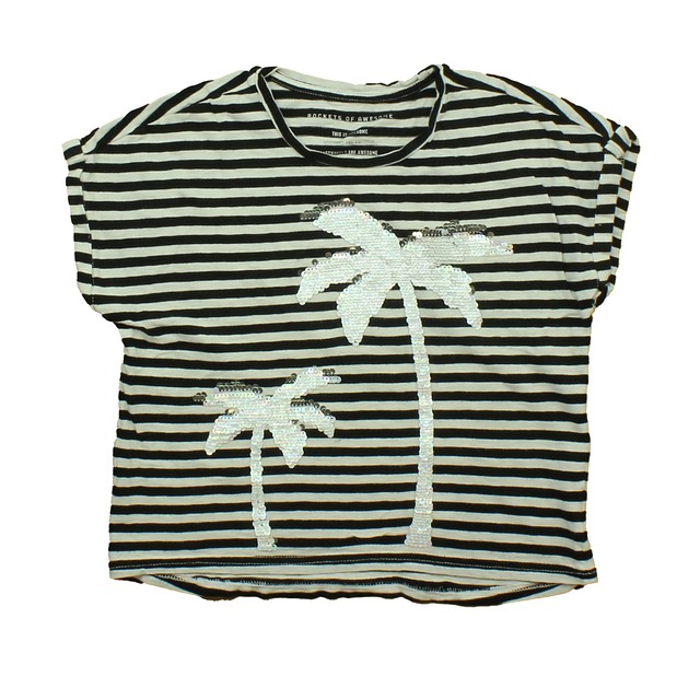 Rockets Of Awesome Blue | White | Palm Trees | Sequins T-Shirt 6-7 Years 