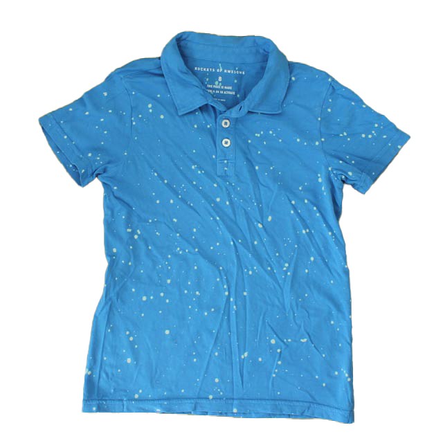 Rockets Of Awesome Blue | White | Dots Polo Shirt 8 Years 