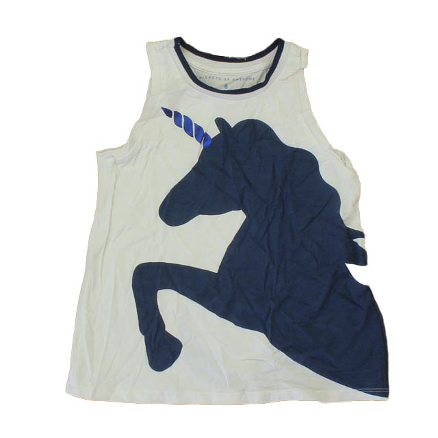 Rockets Of Awesome White | Blue | Unicorn Tank Top 8 Years 