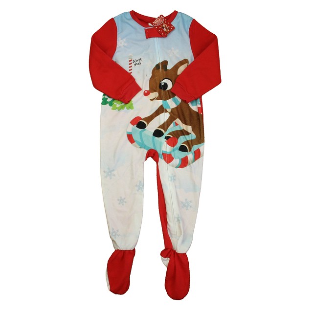 Rudolph The Red-Nosed Reindeer Red 1-piece footed Pajamas 24 Months 