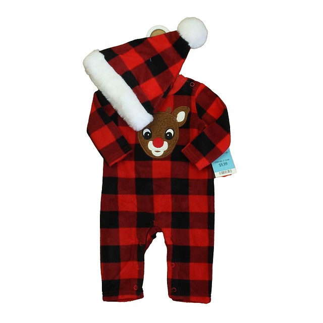 Rudolph 2-pieces Red | Black Long Sleeve Outfit 3 Months 
