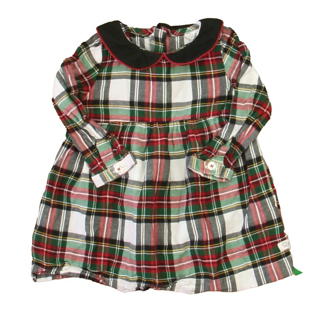 Ruffle Butts Ivory | Red | Green Plaid Dress 12-18 Months 