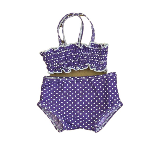 Ruffle Butts 2-pieces Purple | White Polk Dots 2-piece Swimsuit 3-6 Months 