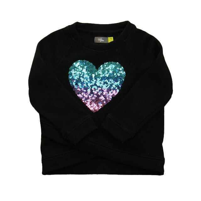 Rumi + Ryder Black Heart Sweatshirt 4-5T 