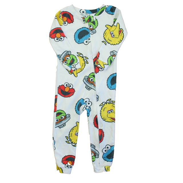 Sesame Street White 1-piece Non-footed Pajamas 18 Months 
