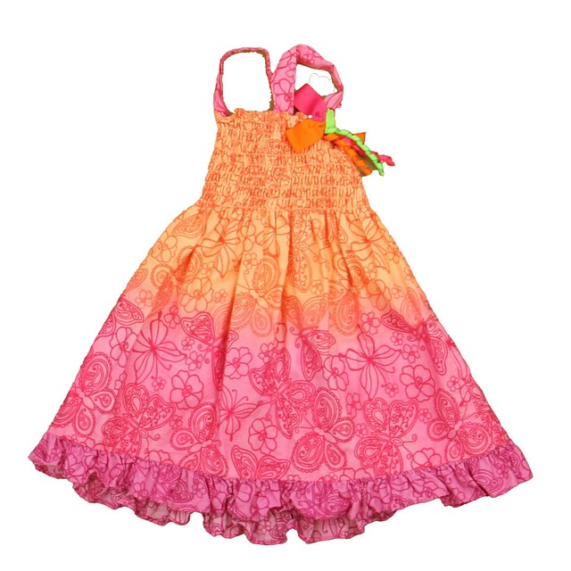 Sophie Rose Pink | Orange Butterflies Dress 2T 