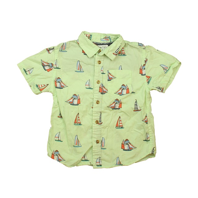 Sovereign Code Green Sailboats Button Down Short Sleeve 7 Years 